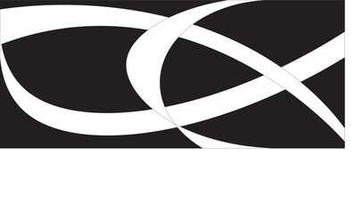 Black and white abstract curves stripes vector illustration background.