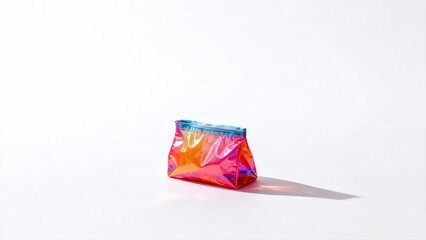 Small Rainbow Holographic Pouch on White Background