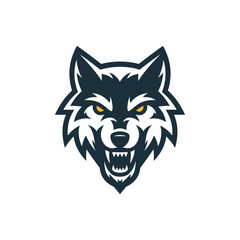 Aggressive Snarling Wolf Head Mascot Logo Vector Design