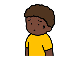 困る　黒人の男の子