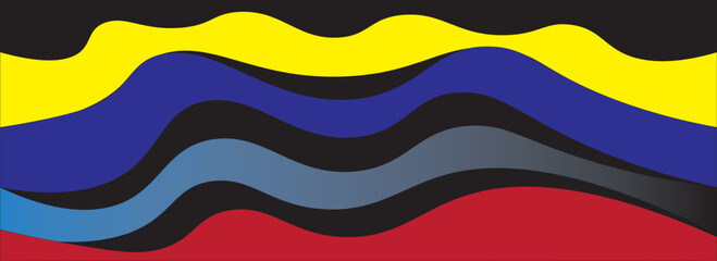 This is an abstract retro wavy curvy colorful design background.
