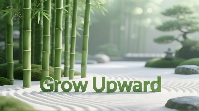 Find inner peace and grow upward with this serene zen garden scene, promoting wellness