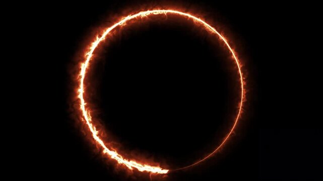 Fiery oval shape dynamic motion graphics