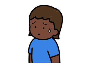困る　黒人の女の子