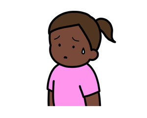 困る　黒人の女の子