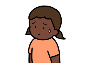困る　黒人の女の子
