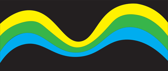 This is an abstract wavy flowing colorful design in a black background.
