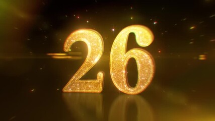Luxury 30 second golden countdown timer with shimmering metallic gold numbers elegant glowing particles smooth transitions and a premium festive style perfect for Award events celebration and New Year - Powered by Adobe