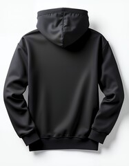 Black sweatshirt front and back mockup template isolated on white background hoodie mockup fashion isolated design casual clothing template apparel