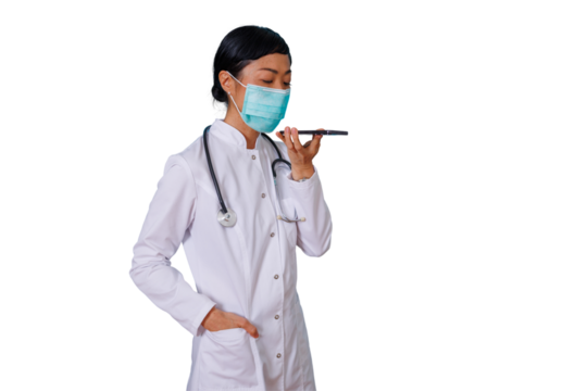 Smiling middle-aged woman with curly brown hair, wearing a rust-colored dress, posing with transparent background - Powered by Adobe