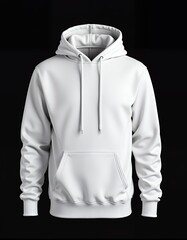 A white hoodie on a black background hoodie mockup fashion isolated design casual clothing template apparel
