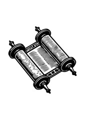 Open Torah Scroll or Ancient Manuscript Engraving