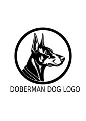 Doberman Dog Head Circle Logo or Icon