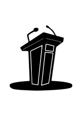 Podium or Lectern with Dual Microphones Icon