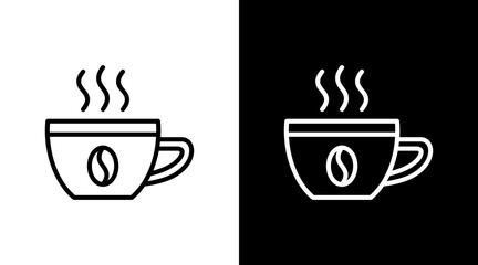 Coffee Cup  White Icon Set Design