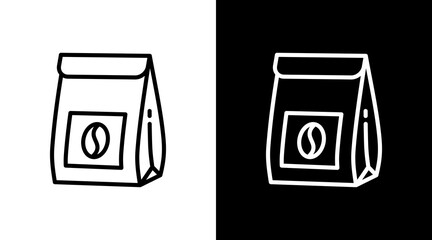 Coffee Bag  White Icon Set Design
