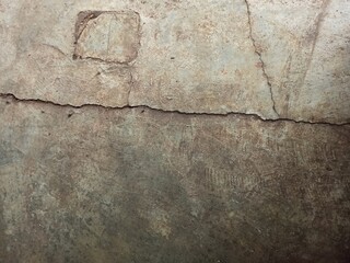 Severe Horizontal Crack on Grungy Concrete Surface Texture