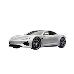 Fototapeta premium Sleek White Hybrid SUV with Blue Accents on Wheels Isolated on a Transparent Background Displaying Modern Automotive Design
