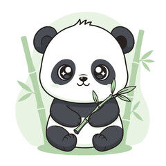 panda and bamboo