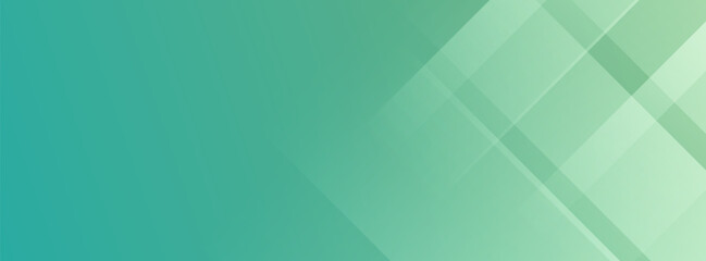Elegant green gradient abstract background with transparent geometric shapes and lines for a corporate banner