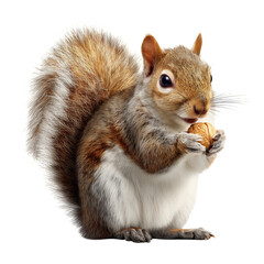 Fototapeta premium Squirrel Holding a Nut in Its Paws During a Sunny Day in a Park