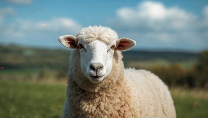Sheep grazing on a farm, focusing on rural life