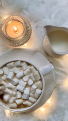 Close up of a glass of milk and hot coffee