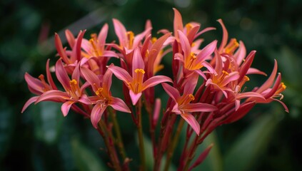Pink and yellow Alstroemeria flowers in vibrant bloom, reflecting seasonal beauty and the essence of summer