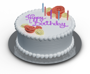 birthday cake with candles