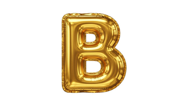 Gold letter B balloon floating - Powered by Adobe
