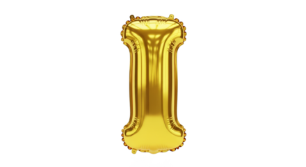 Gold letter I foil balloon