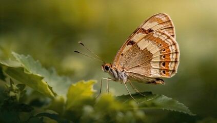 Obraz premium Close-up view of a butterfly in its natural environment, showcasing the beauty of nature
