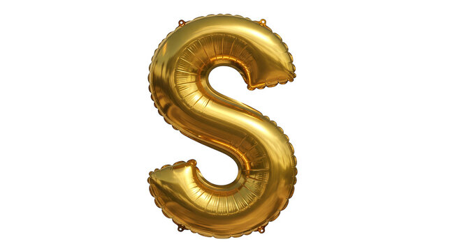 Shimmering gold foil balloon letter S