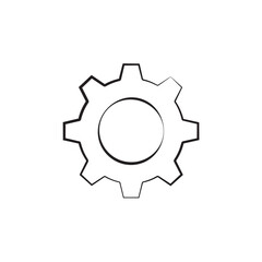 Hand-drawn Gear or Cogwheel Icon.