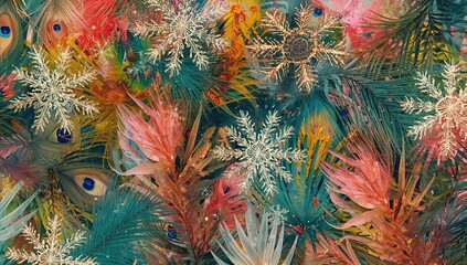 Fototapeta premium Feathers, a lightweight material adding softness, seasonal change