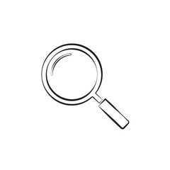 Simple Hand-drawn Magnifying Glass Icon.
