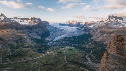 Views of Spitsbergen's eastern landscape showcasing mountains, valleys, and glaciers, highlighting preservation