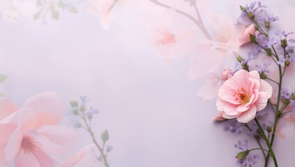 Obraz premium Pink small flower background with a gentle, tender aesthetic, ideal for text layout