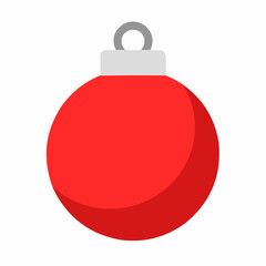 Clean Block 3D Vector Christmas Ornament Icon. Solid Color Spherical Shape for Easy Editing.