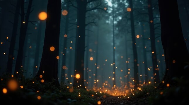 fireflies in the forest