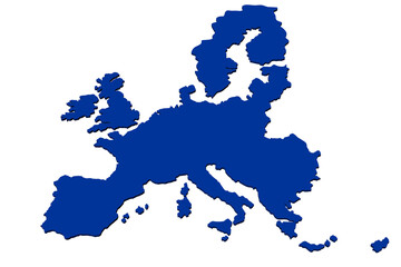 Png; Trasparente. Mappa dell'Europa. L'Europa isolata, su sfondo trasparente. Unione europea con l'aggiunta della Gran Bretagna.