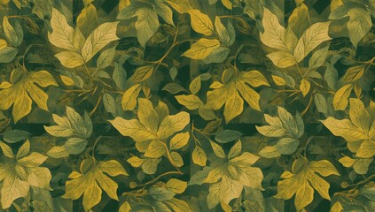 Seamless design featuring stylized leaves, ideal for UI backdrop