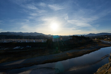 群馬県　富岡製糸場からの鏑川

