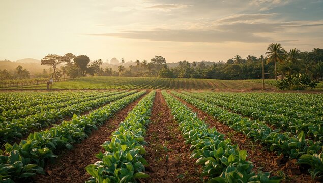 A groundnut field on a rural farm, showcasing agricultural practices, World Food Day