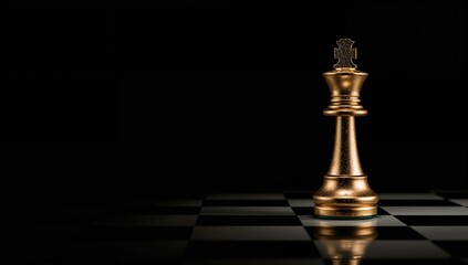 Wide banner featuring a golden king and silver chess piece on a chessboard, symbolizing teamwork and strategy in competitive environments