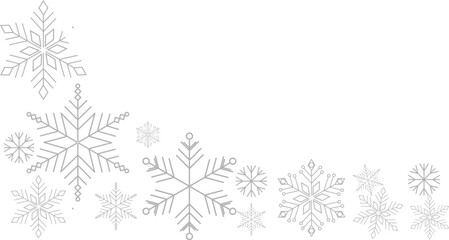 Elegant Silver Snowflakes Corner Border