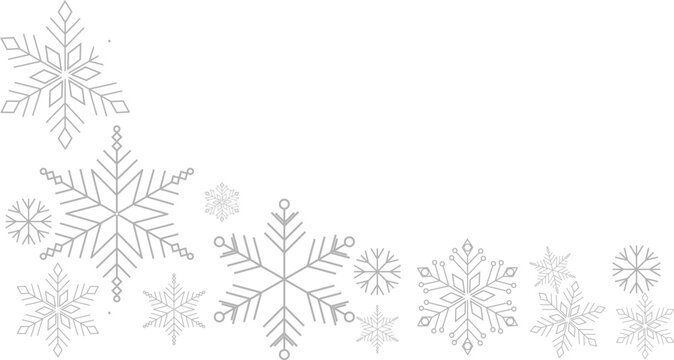 Elegant Silver Snowflakes Corner Border - Powered by Adobe