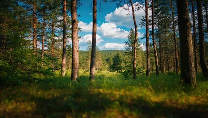 Fototapeta premium Lush greenery of summer, highlighting seasonal change