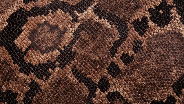 Close-up view of python snake skin leather, showcasing unique texture and patterns