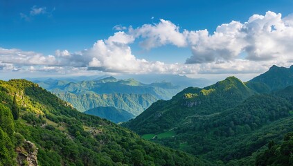 Naklejka premium Mountain landscape in the Sierra de Cantabria, showcasing seasonal change
